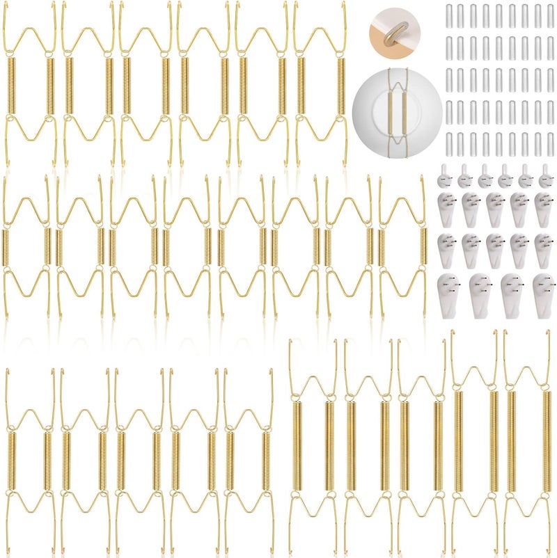 Tetutor 24 pcs Plate Hangers for The Wall, 4/6/8/10/12 Inch Invisible Decorative Wall Plate Hangers, Stainless Steel Plates Walls Hanger for Display Various Sizes with Hooks for Decorative - Image 1